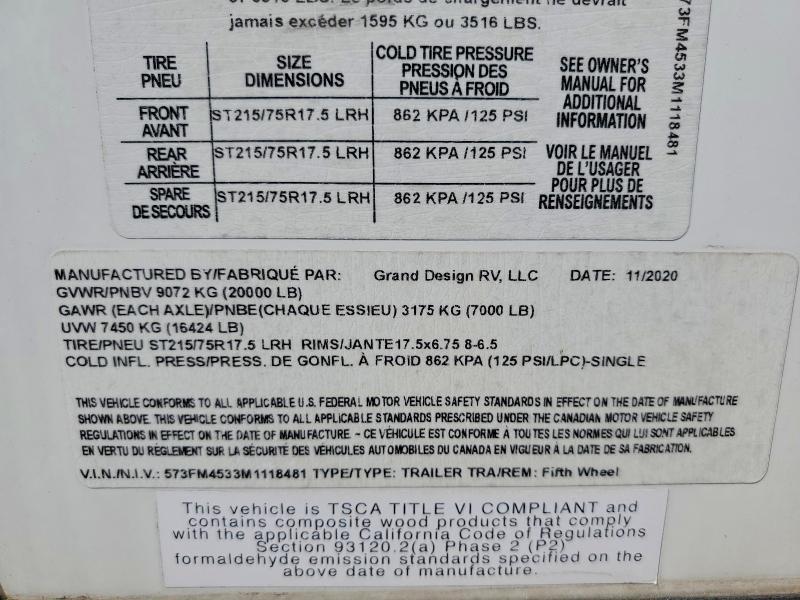 2021 Grand Design Momentum Camper