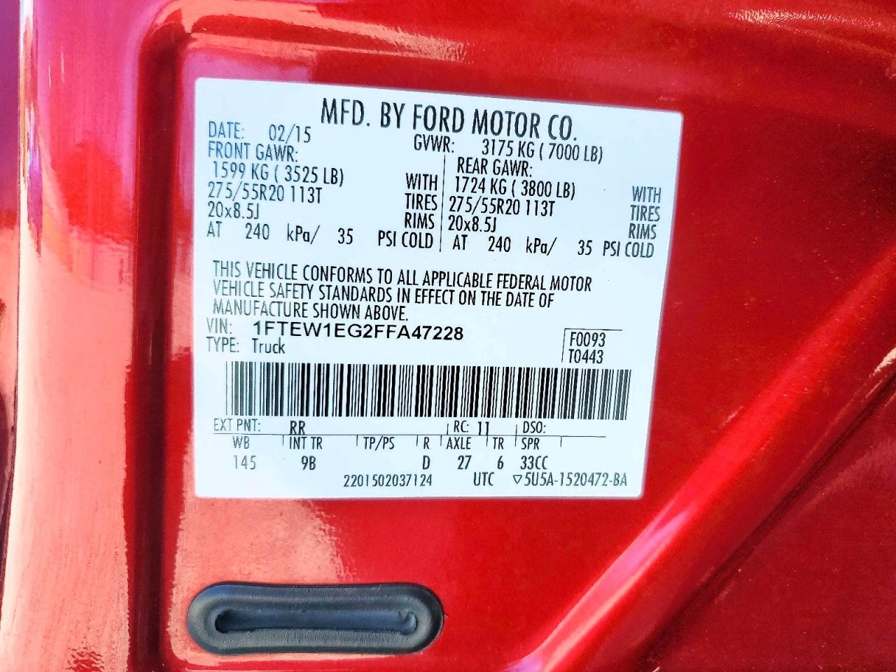 2015 Ford F150 Supercrew