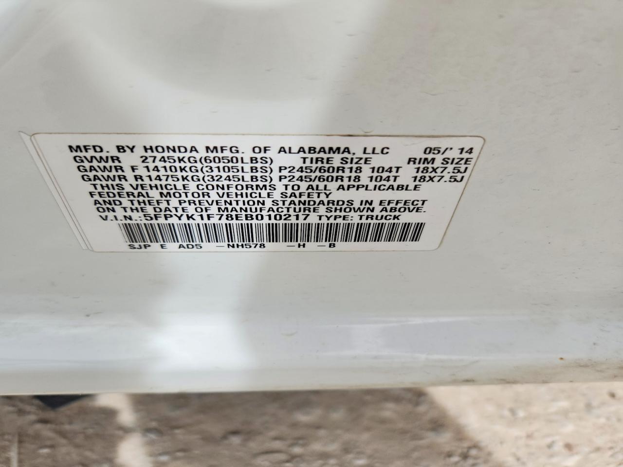 2014 Honda Ridgeline Sport