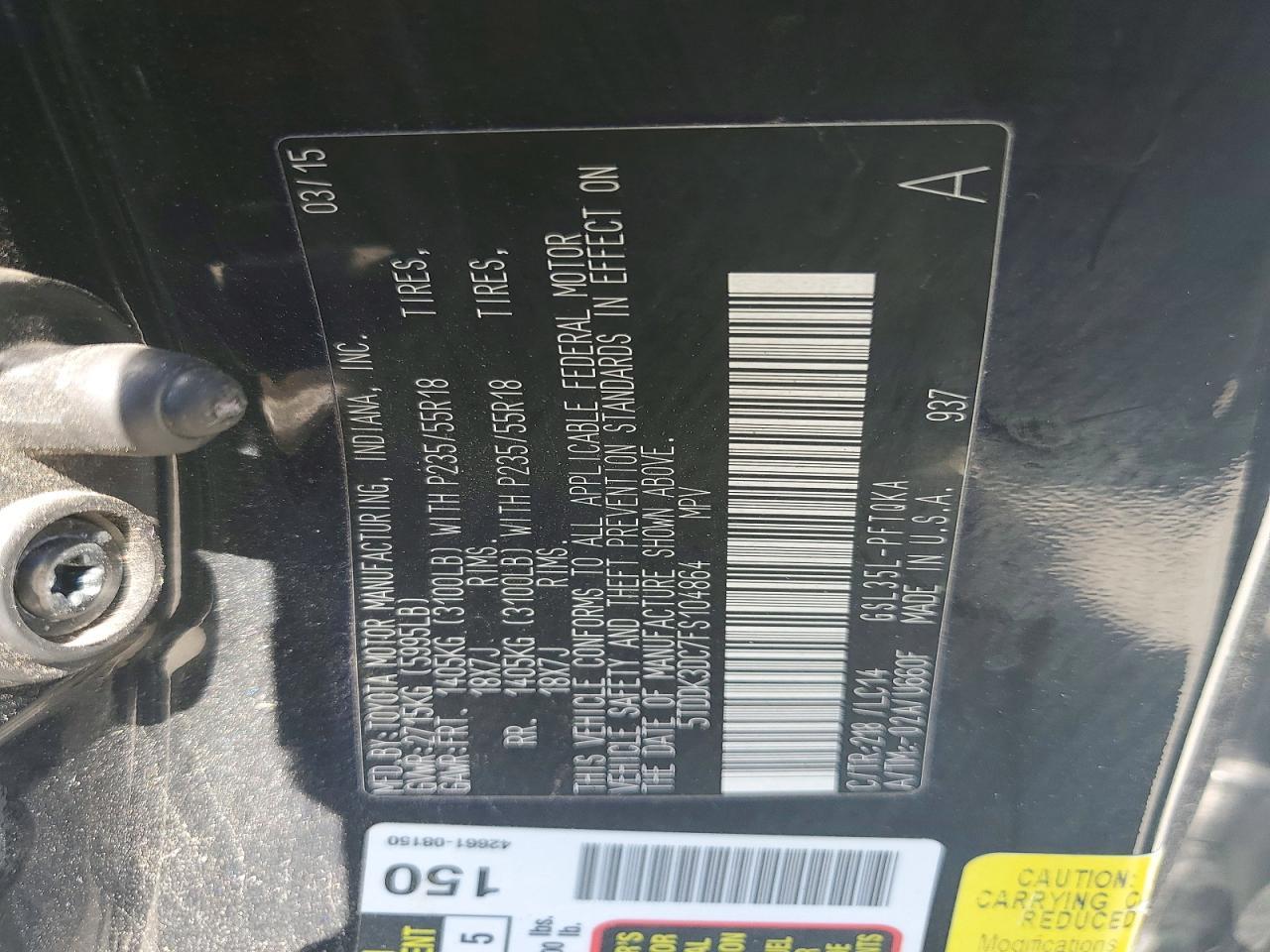 2015 Toyota Sienna xle 7-passenger