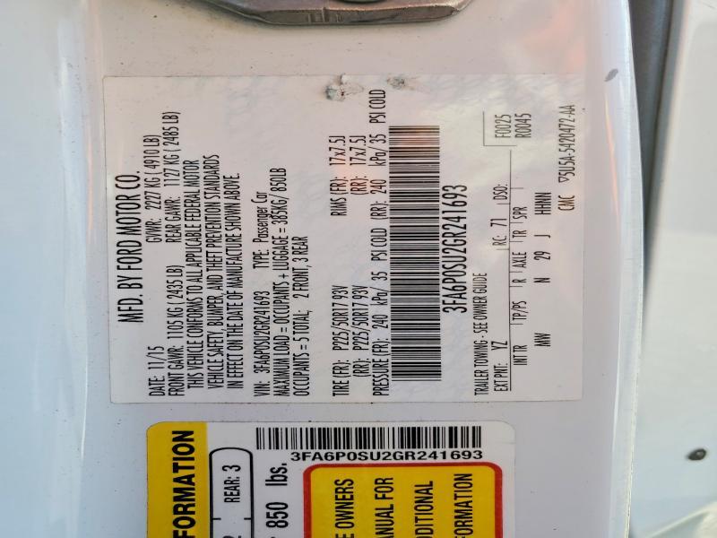 2016 Ford Fusion Titanium Phev