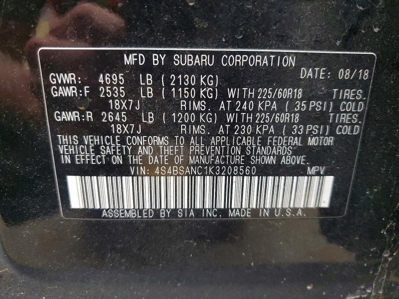 2019 Subaru Outback 2.5i Limited