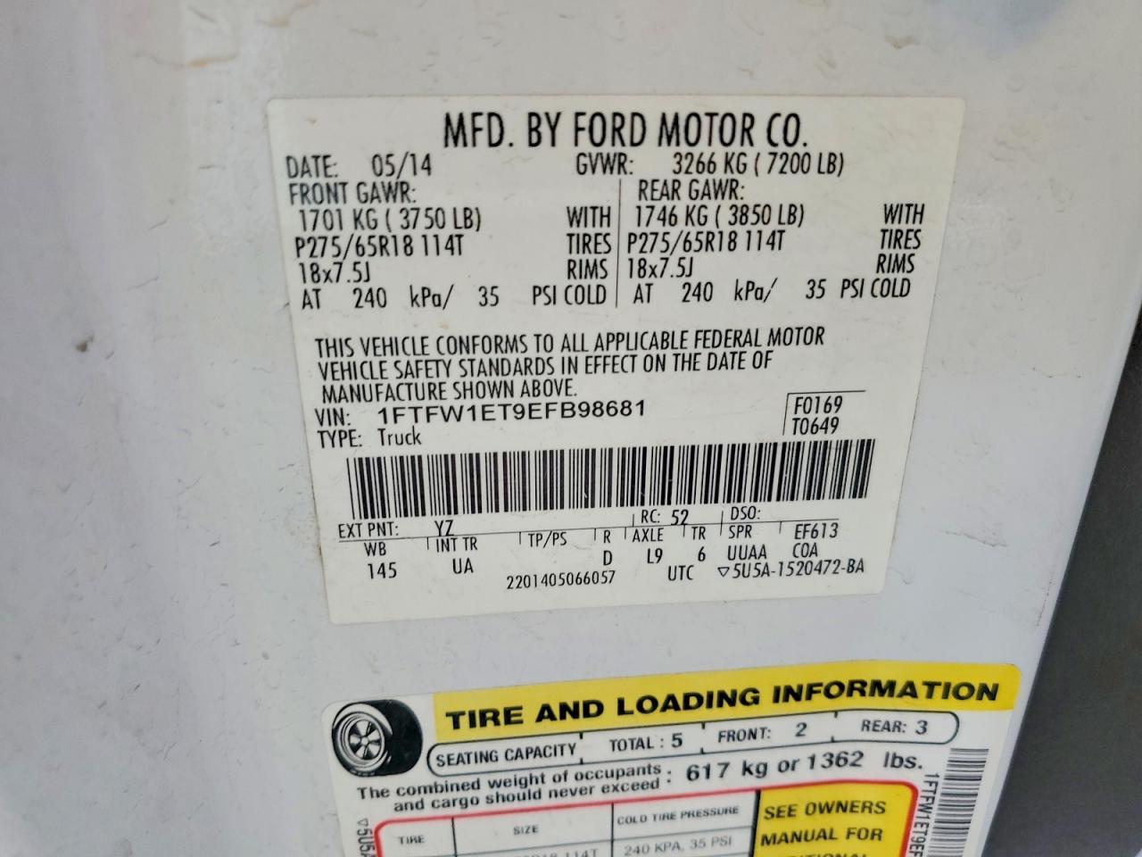 2014 Ford F150 Supercrew