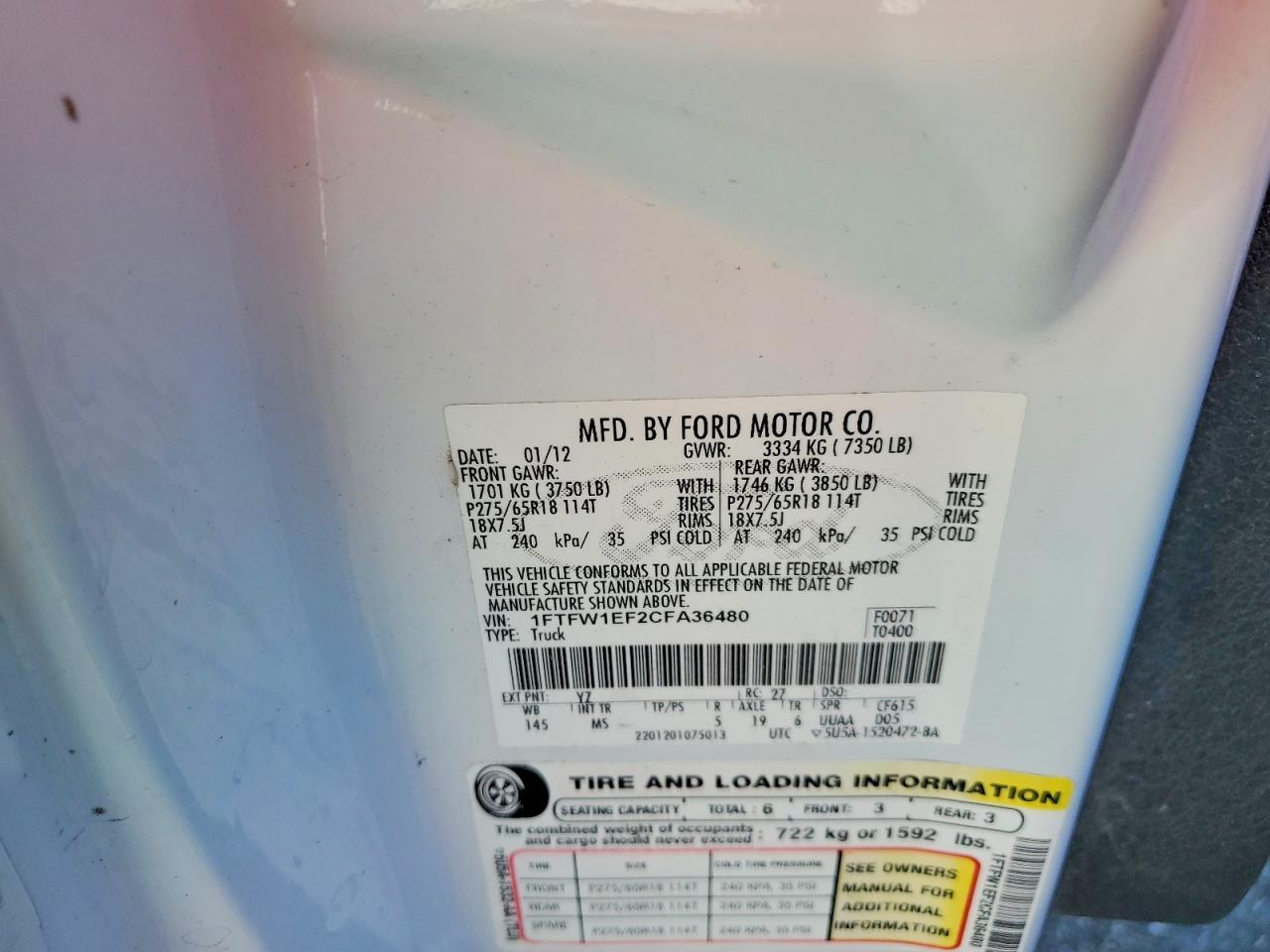 2012 Ford F150 Supercrew