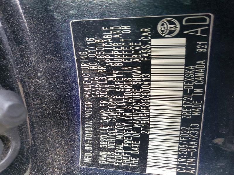 2016 Toyota Corolla s Plus