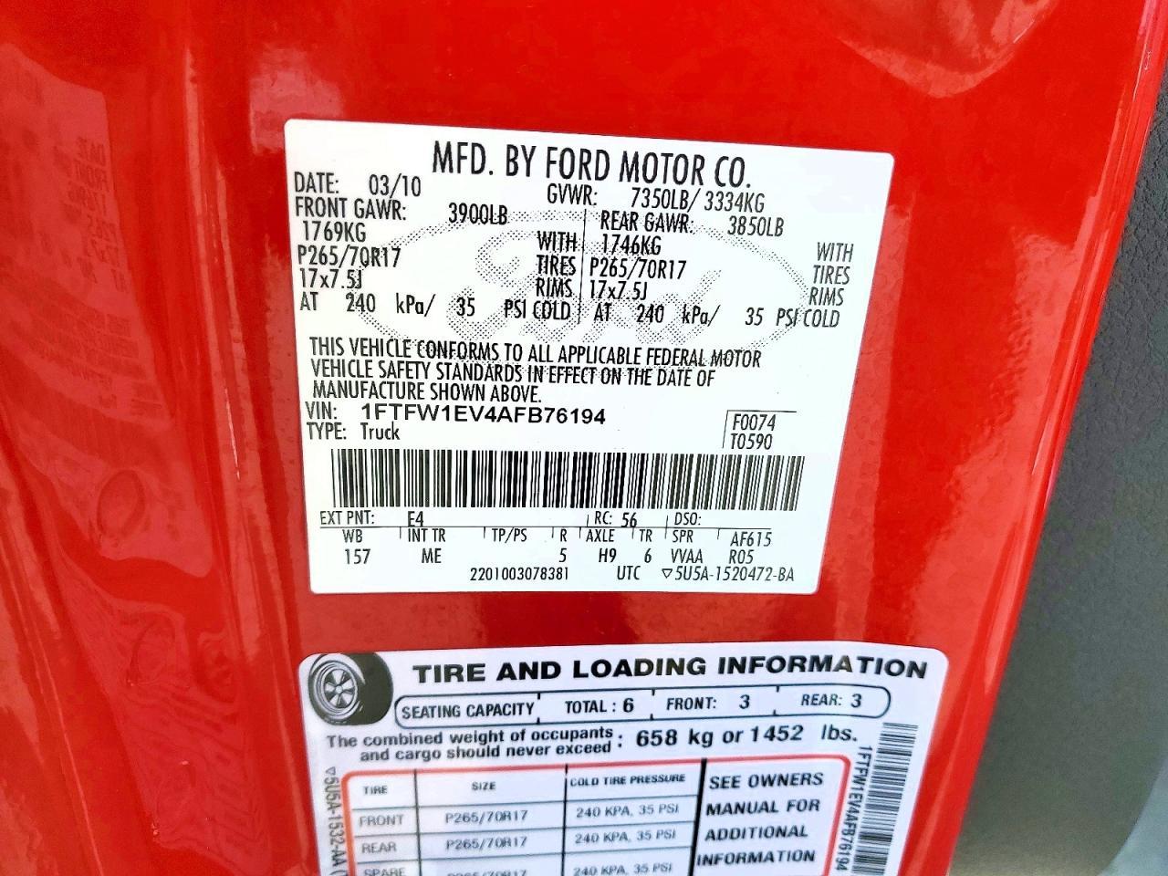 2010 Ford F150 Supercrew