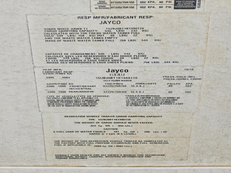 2019 Jayco White Hawk-RV