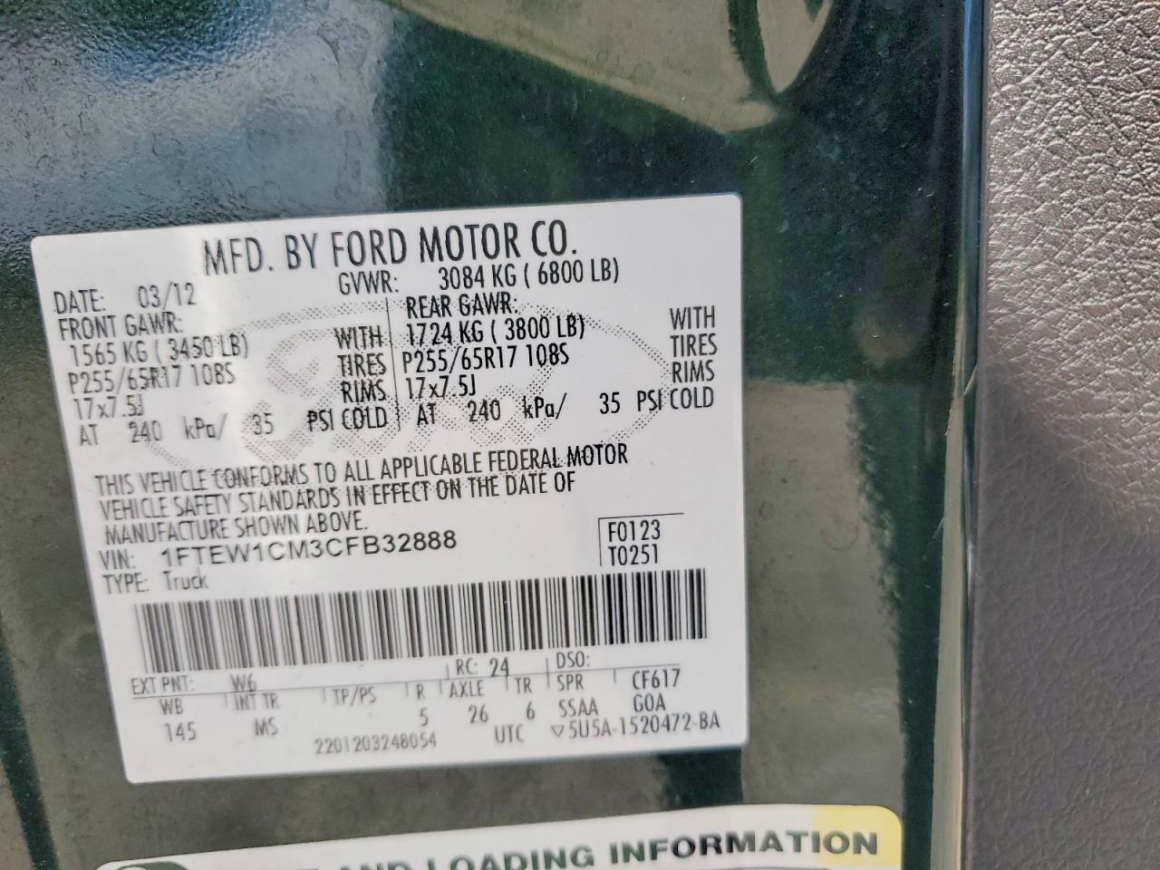 2012 Ford F150 Supercrew