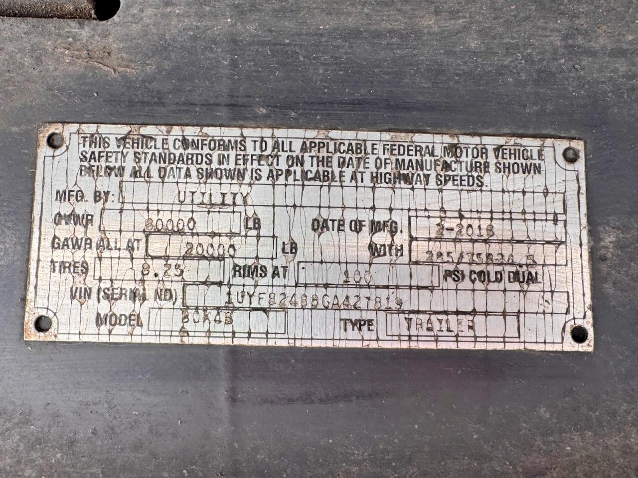 2016 Utility 16 Trailer