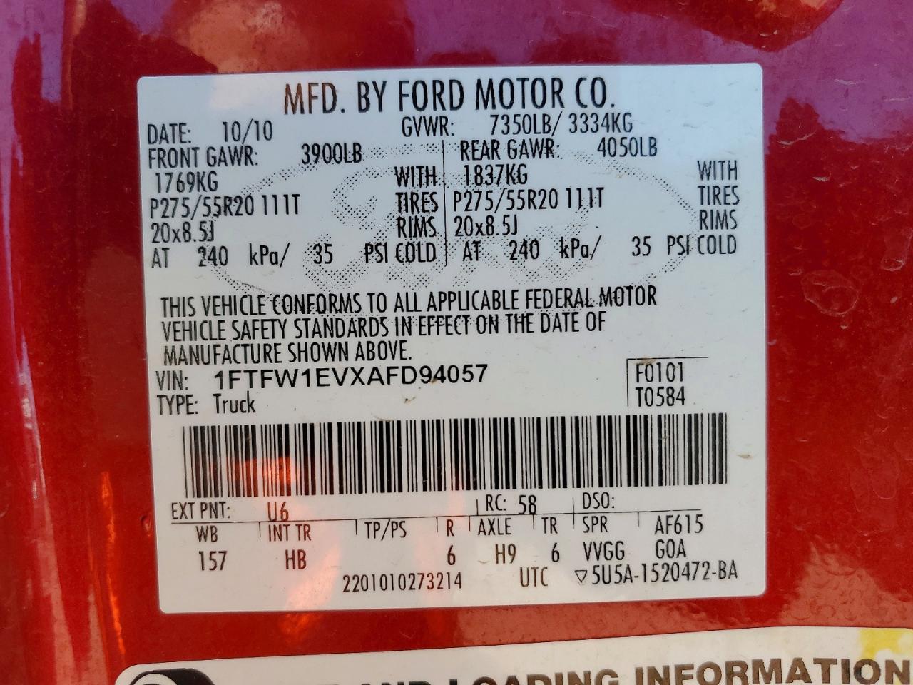 2010 Ford F150 Supercrew