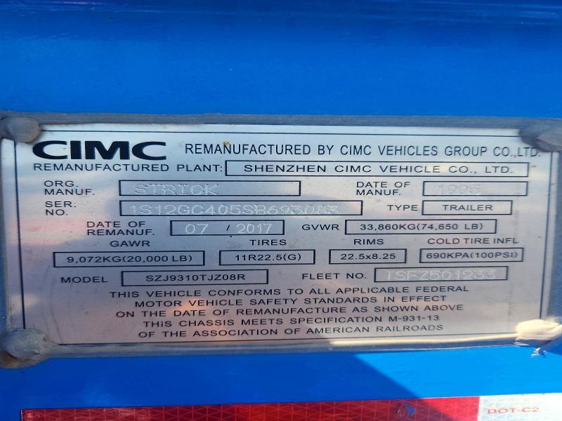 1995 Cimc SZJ9310TJZ08R LOG Trailer