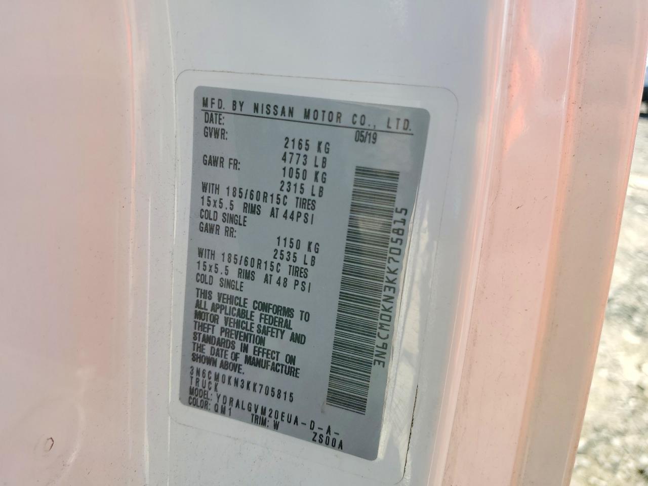 2019 Nissan NV200 Delivery Van