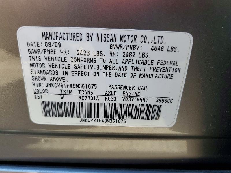 2009 Infiniti G37 Sedan x