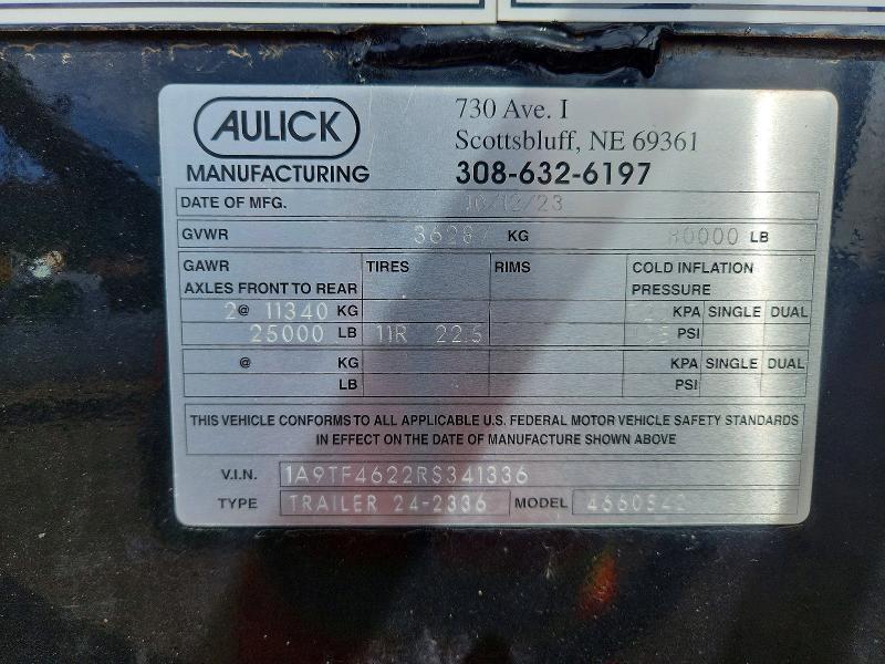 2024 Aulick Ind 2024 Aulick END Dump Trailer