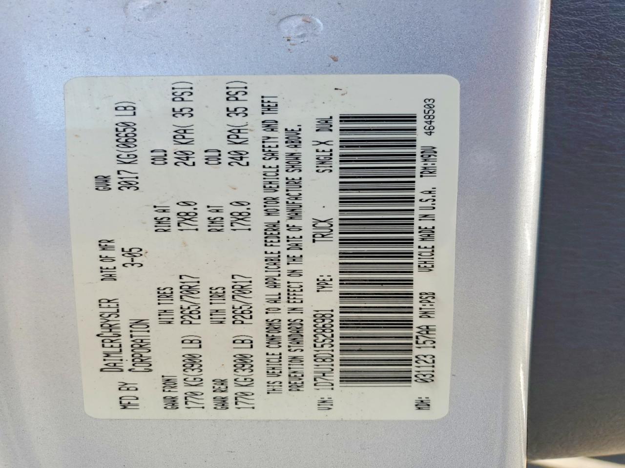 2005 Dodge RAM 1500 ST