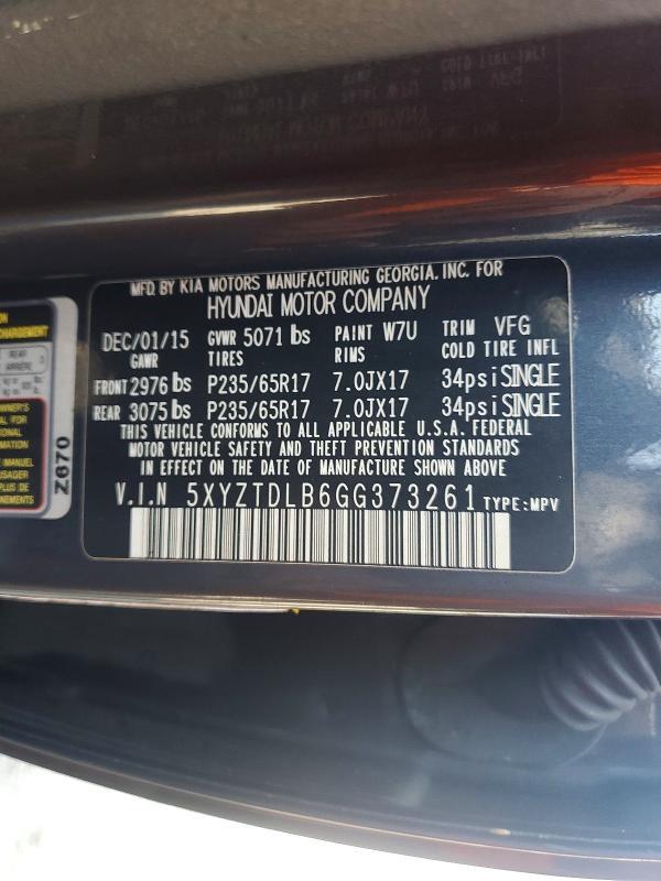 2016 Hyundai Santa fe Sport 2.4l