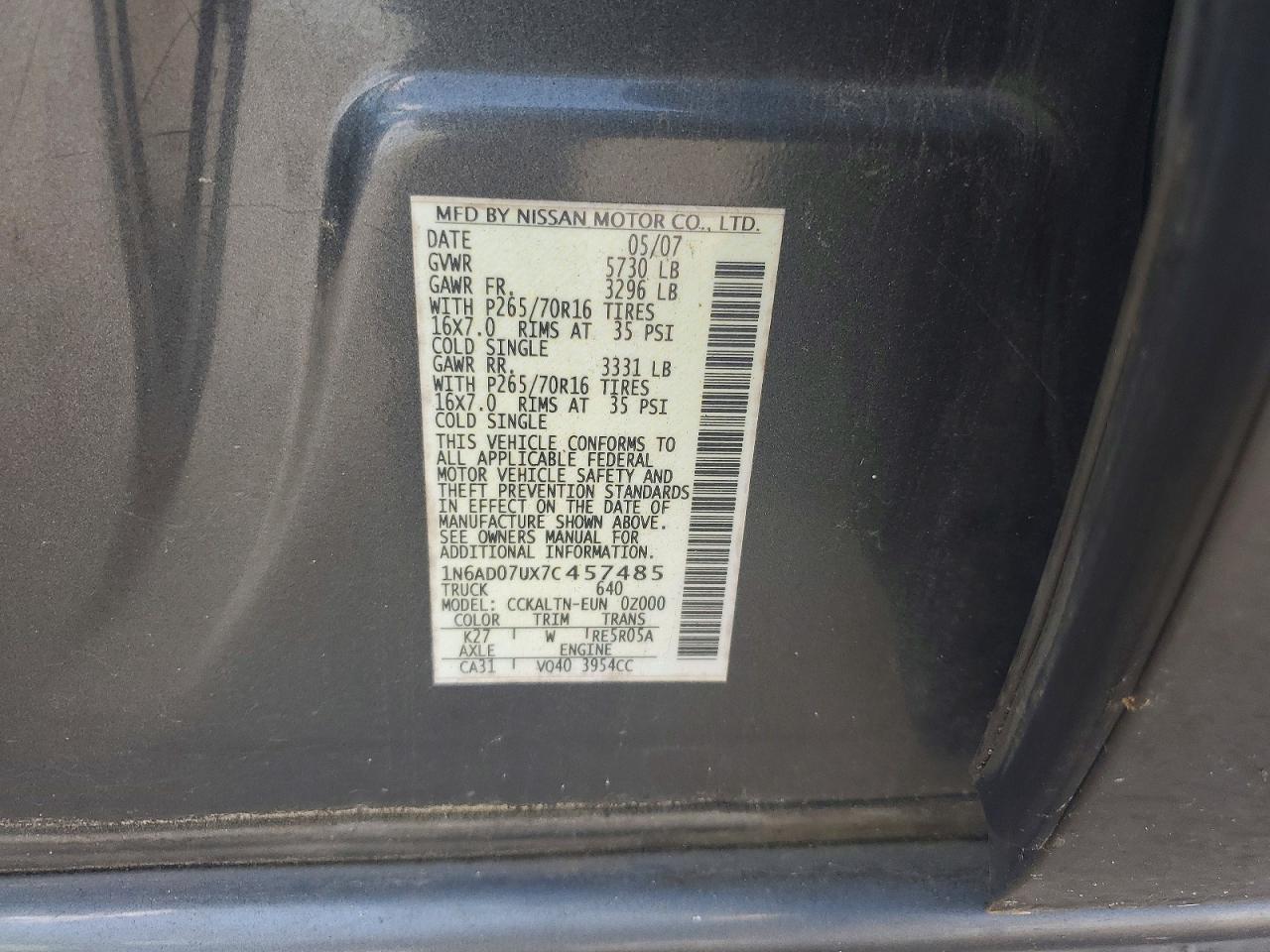2007 Nissan Frontier SE