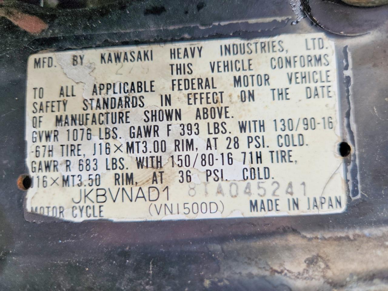 1996 Kawasaki VN1500 D