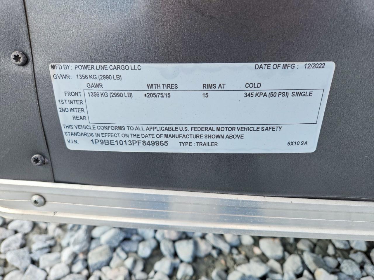 2023 Powerline Cargo 6X10SA Enclosed Cargo Trailer