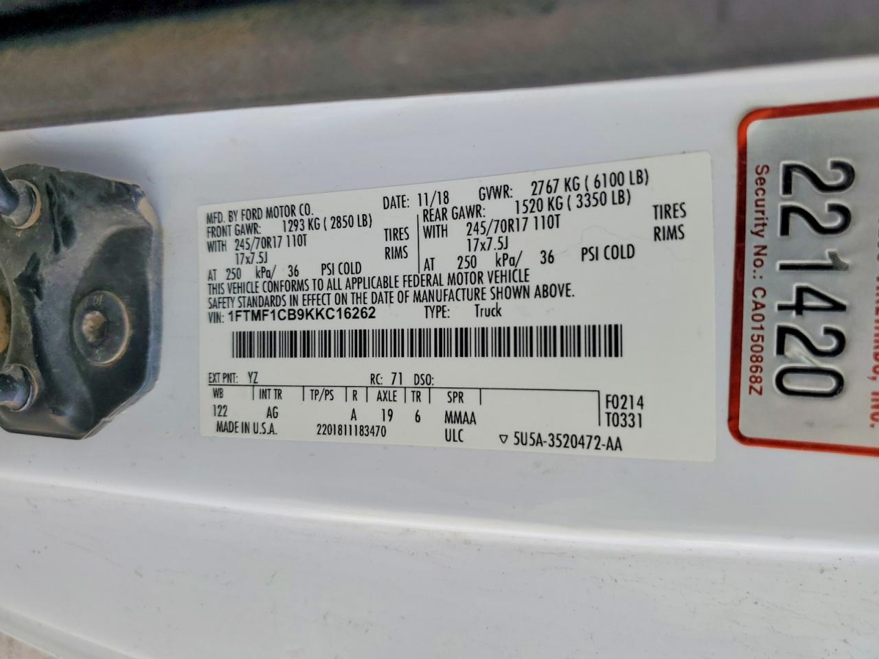2019 Ford F150