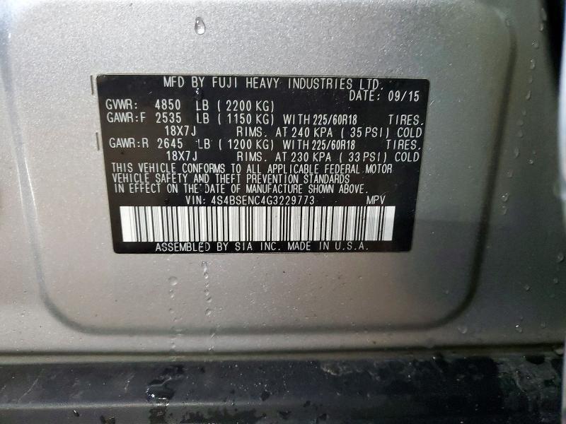 2016 Subaru Outback 3.6r Limited