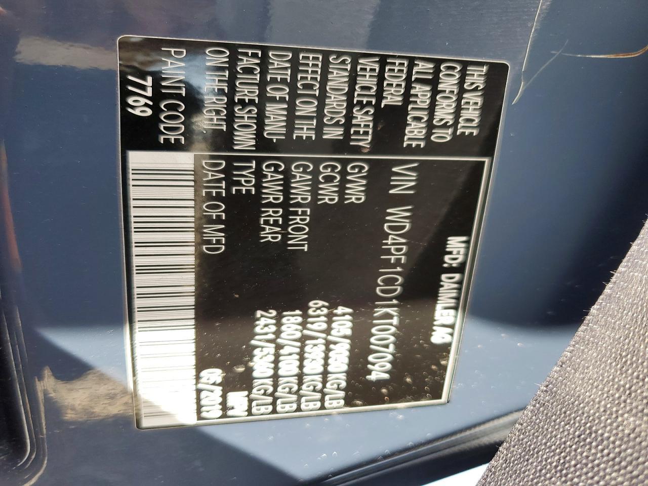 2019 Mercedes-Benz Sprinter 2500 Delivery Van