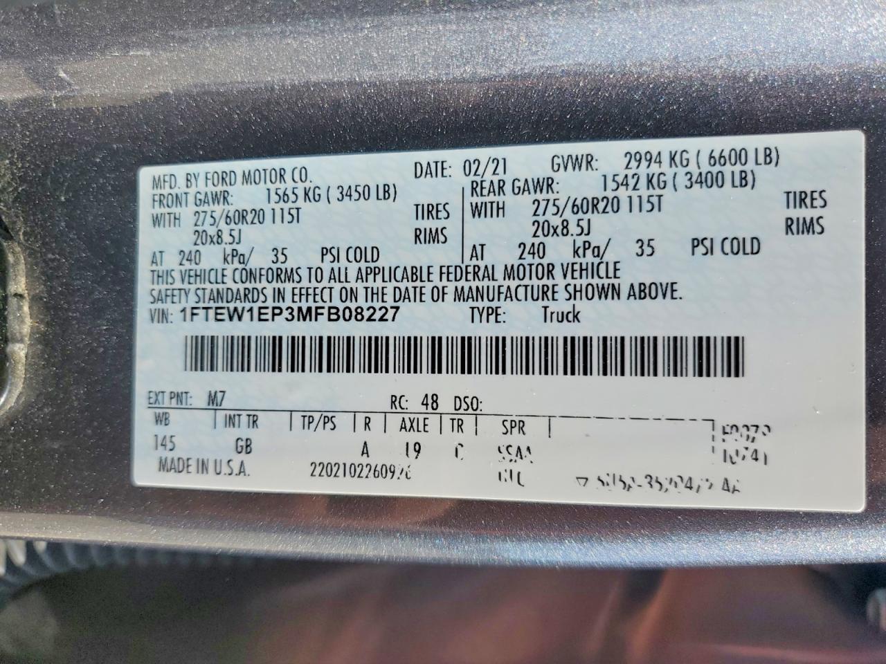 2021 Ford F150 Supercrew