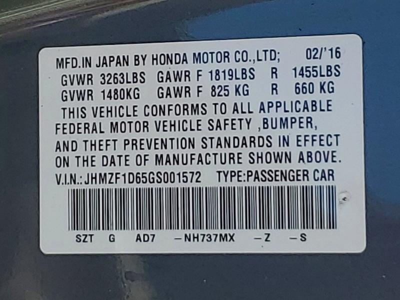 2016 Honda Cr-z ex