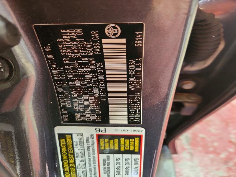 2012 Toyota Camry Hybrid le