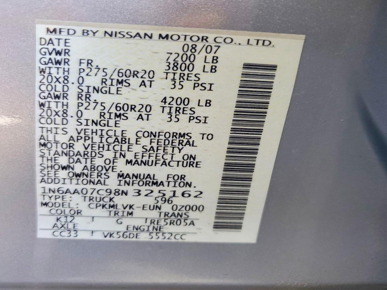 2008 Nissan Titan XE