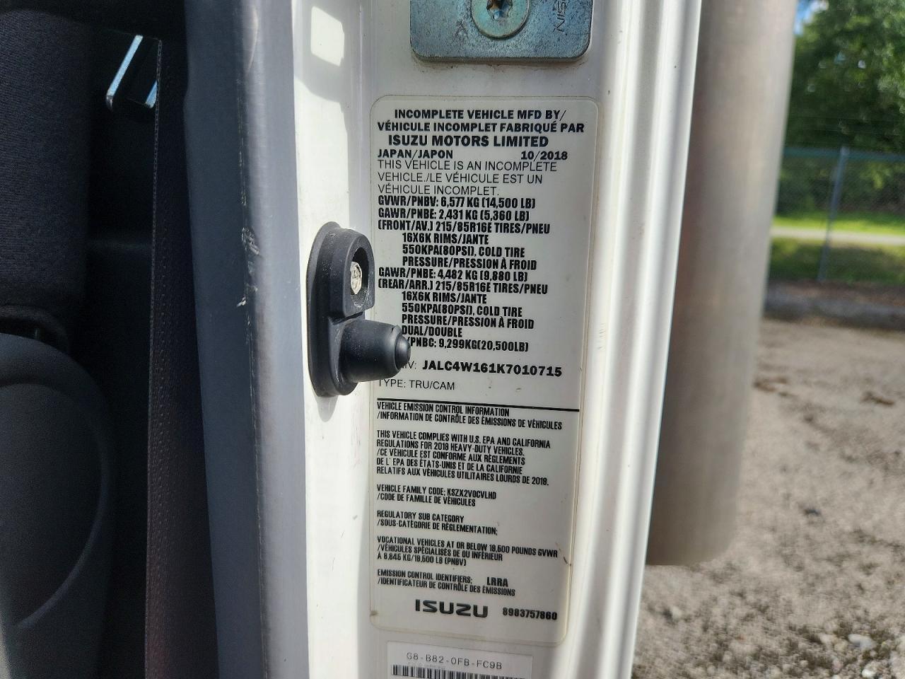 2019 Isuzu NPR HD BOX Truck