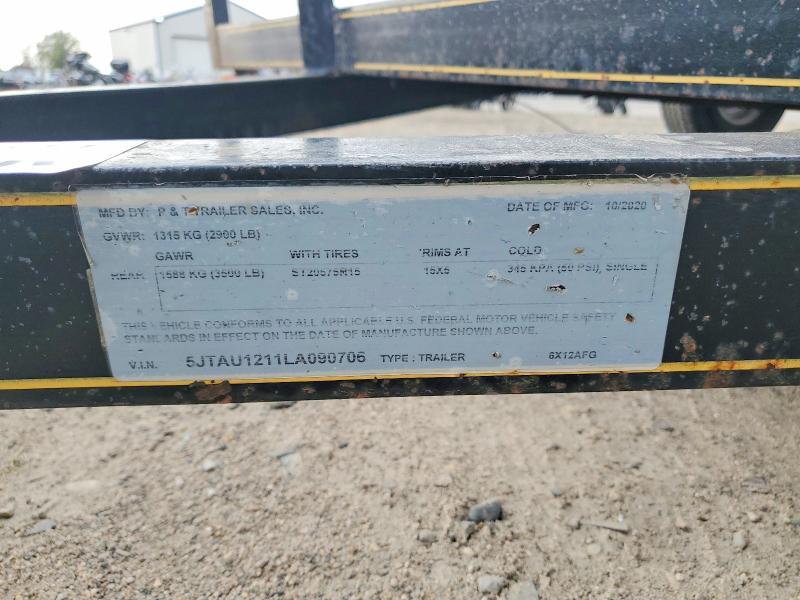 2020 Trailers 2020 P&T 6x12 afg Utility Trailer