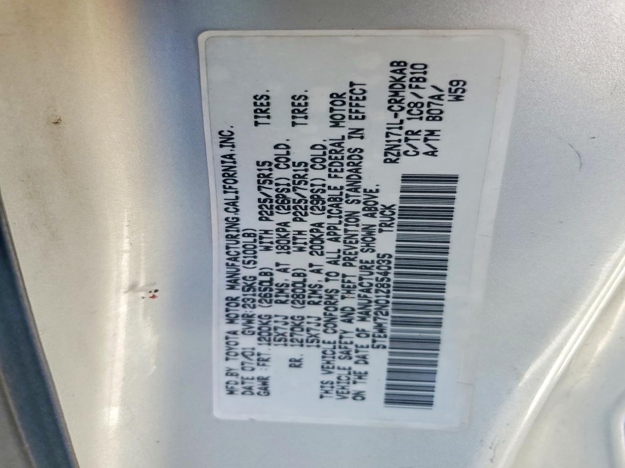 2001 Toyota Tacoma Base