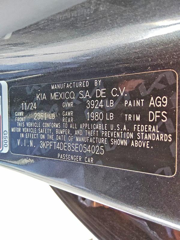 2025 KIA K4 lxs