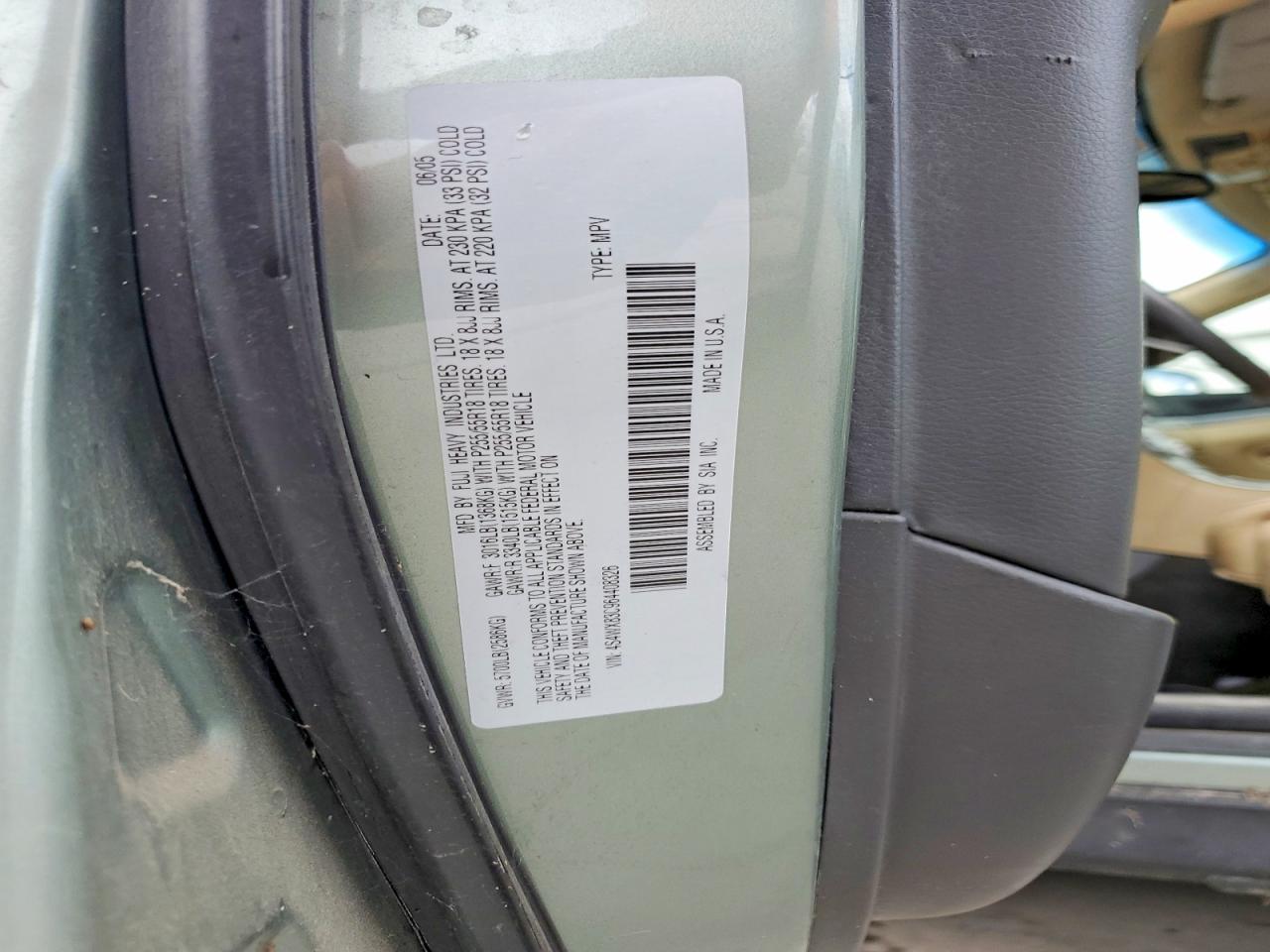 2006 Subaru B9 Tribeca 3.0 H6