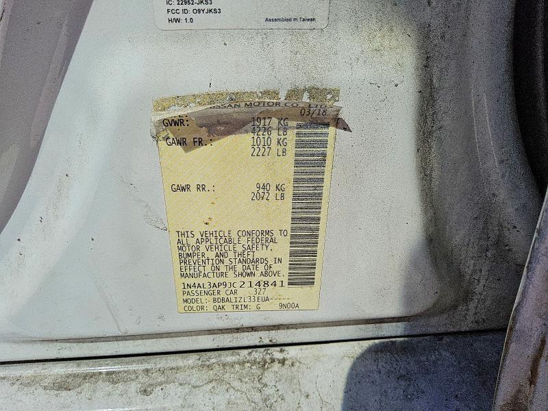 2018 Nissan Altima 2.5 sv