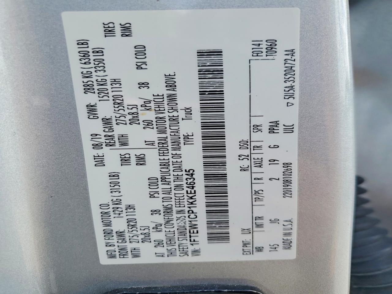 2019 Ford F150 Supercrew