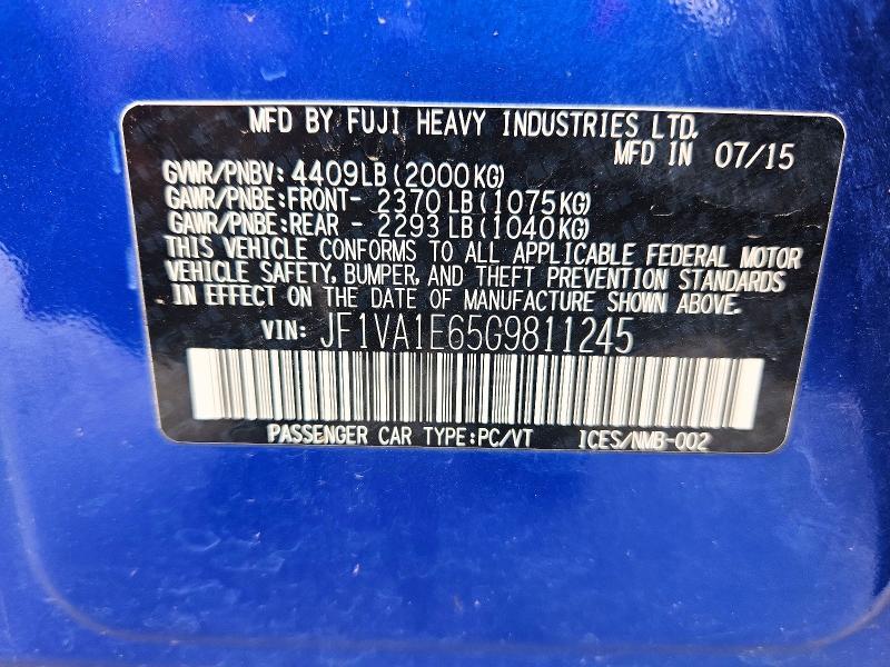 2016 Subaru Wrx Premium