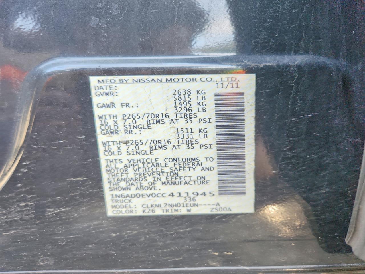 2012 Nissan Frontier S