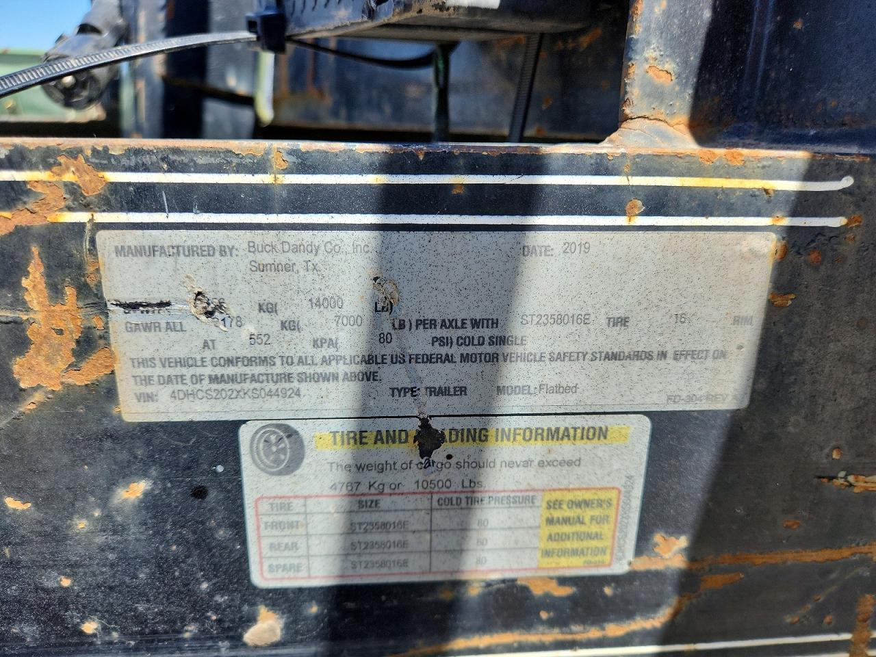 2019 Bkdn 2019 Buck Dandy FD 304 Tilt Deck Equipment Trailer