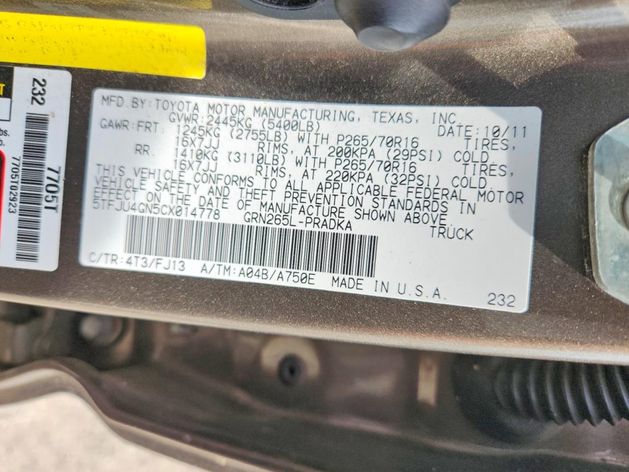 2012 Toyota Tacoma Prerunner V6