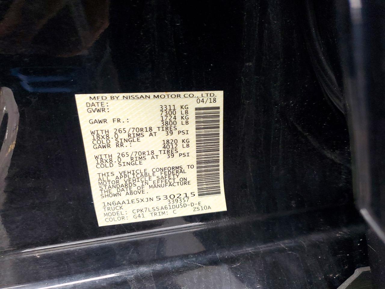 2018 Nissan Titan SV