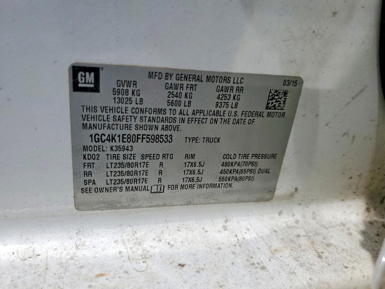 2015 Chev Silverado 3500HD