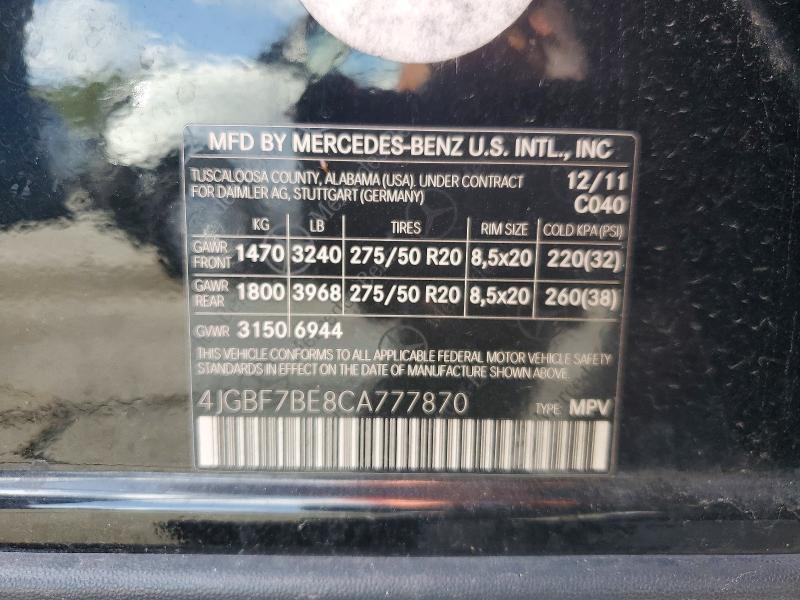 2012 Mercedes-Benz Gl 450 4matic