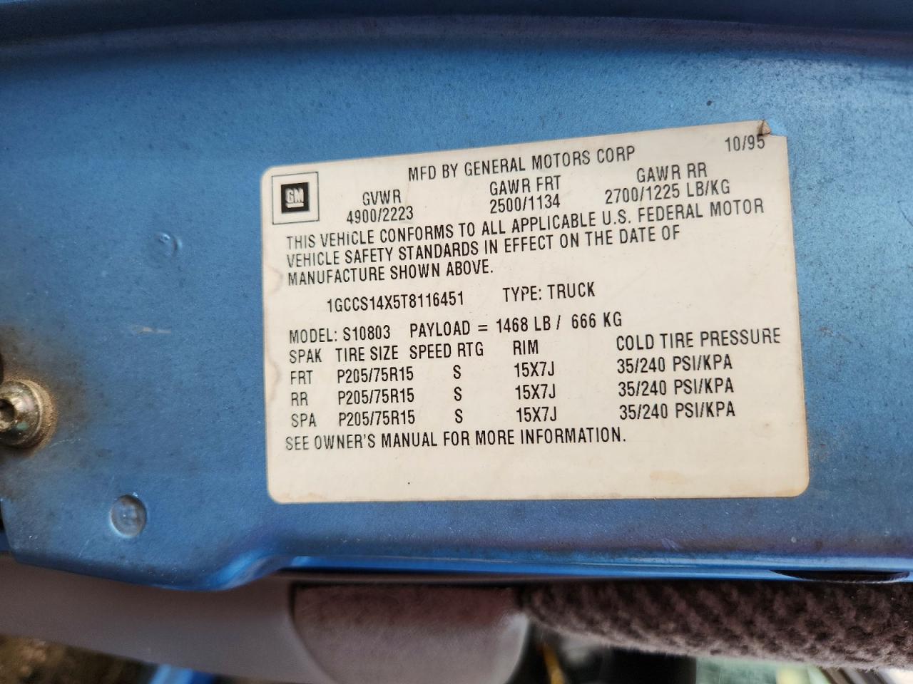 1996 Chevrolet S Truck S10