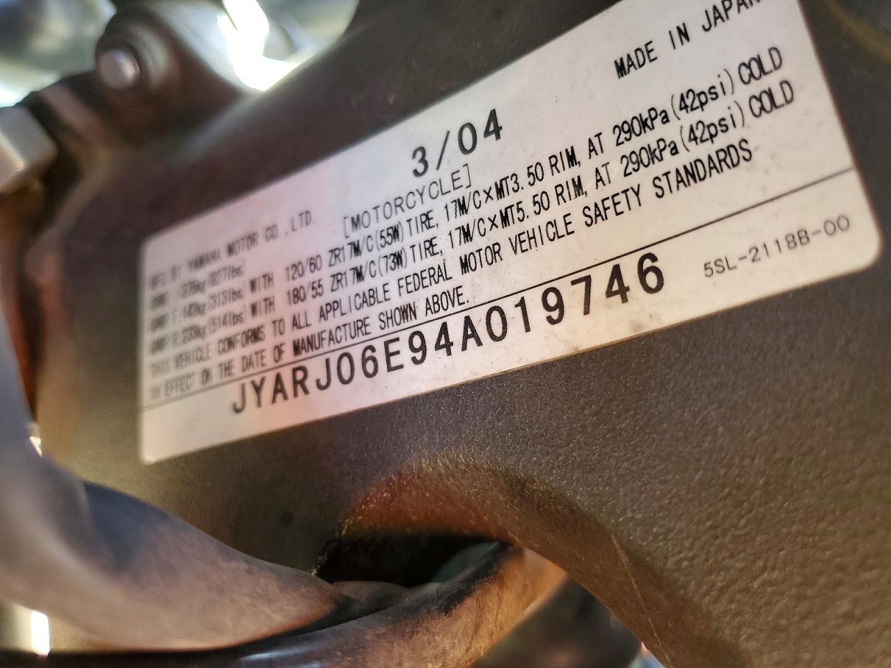 2004 Yamaha YZFR6 L