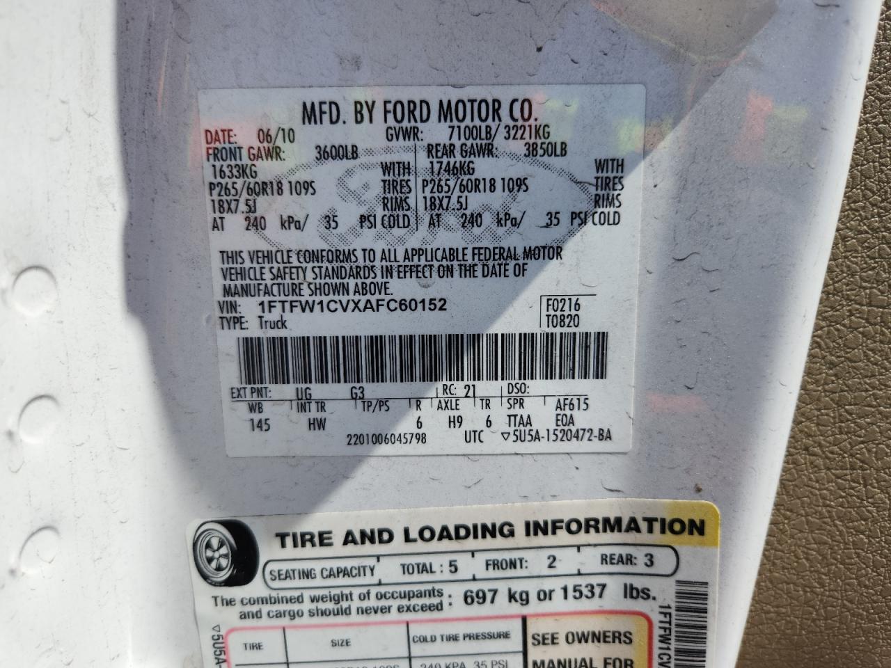 2010 Ford F150 Supercrew