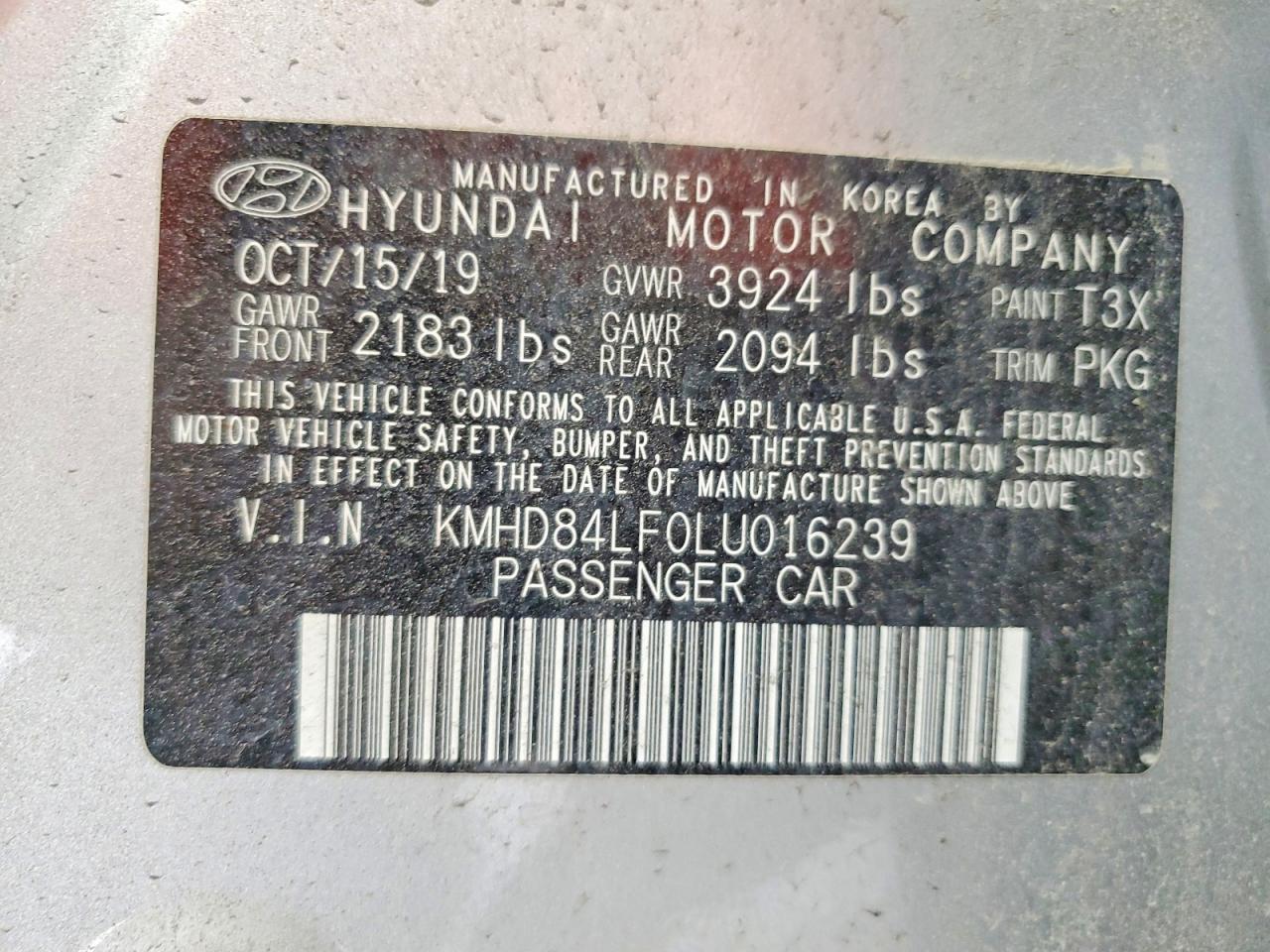 2020 Hyundai Elantra sel