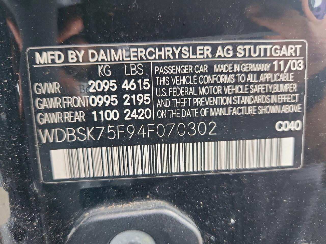 2004 Mercedes-Benz Sl 500