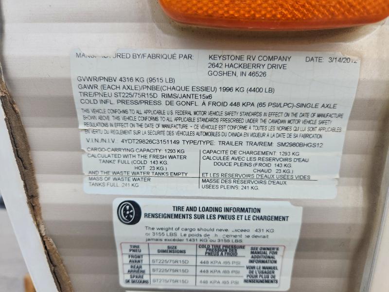 2012 Keystone Stone Summerland Camper